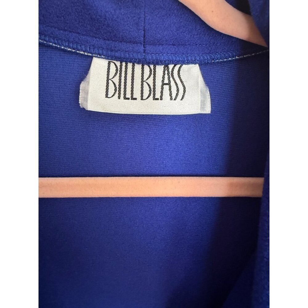 Bill Blass Womens Long-sleeved Robe Size S/M Blue Matching Tie Belt Vintage - Picture 3 of 8